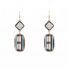 Acrylic Stone 18k Gold Plated Statement Drop Earrings