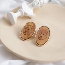 Wood Face Statement Drop earrings | TopStunning