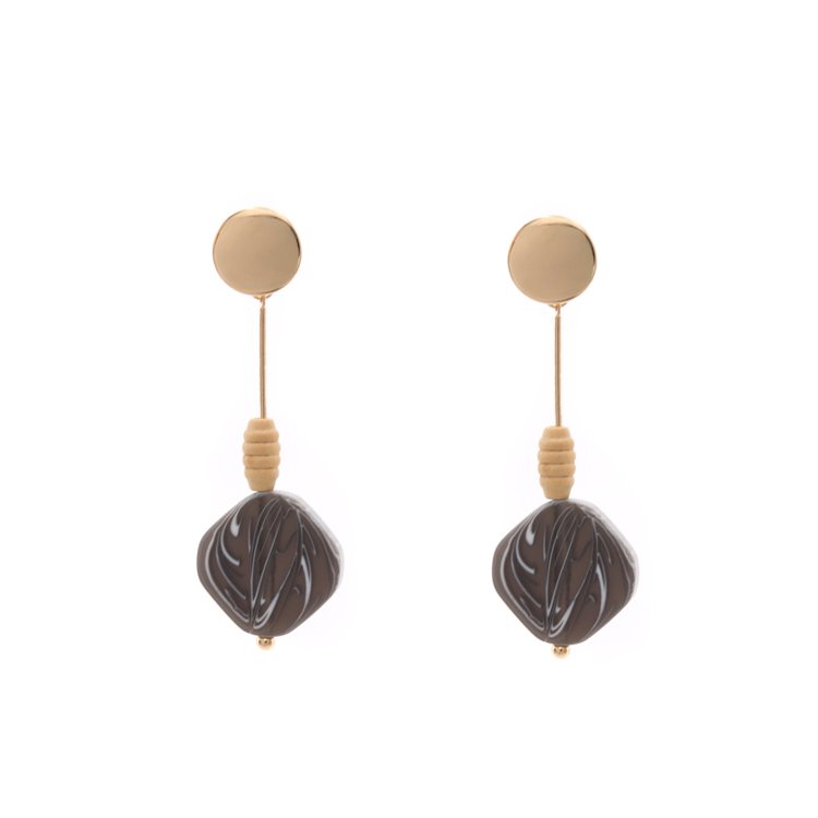 Ink Color Gold Plated Drop Earrings | TopStunning