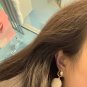 Gold Plated Beige Glowing Drop Earrings | TopStunning