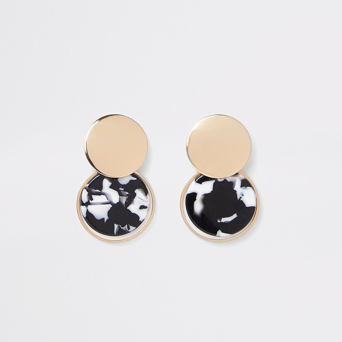 Acrylic Ink Pattern Gold Plated Earrings | TopStunning