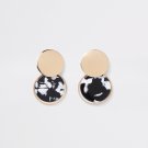 Acrylic Ink Pattern Gold Plated Earrings | TopStunning