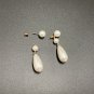 White Glass Pearl Gold Plated Statement Drop earrings | Topstunning