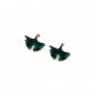Gold Plated Green Leaves Drop Earrings | TopStunning
