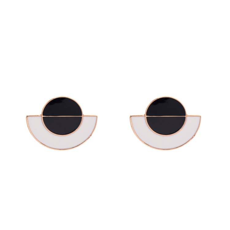 Gold Plated Black Grey White Glowing Drop Earrings | TopStunning
