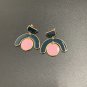 Enamel Green And Pink Studs | TopStunning