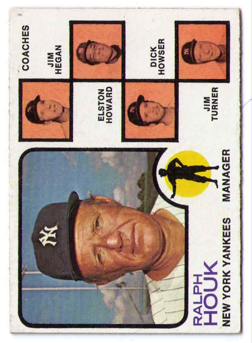 1973 Topps Baseball Card Ralph Houk New York Yankees #116