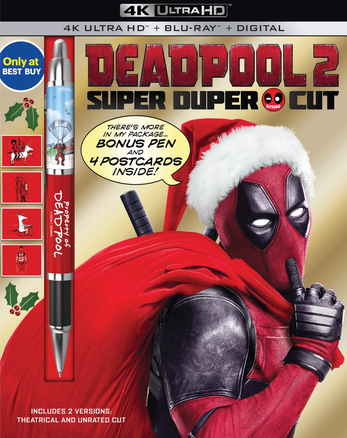 Deadpool 2 [Digital Copy] [4K Ultra HD Blu-ray/Blu-ray]  [Pen and 4 Postcards] [2018]