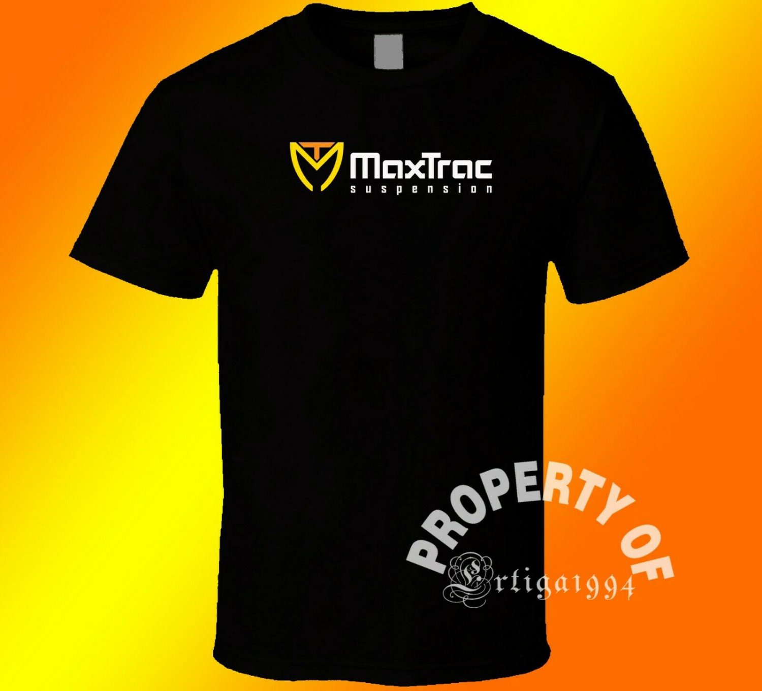Maxtrac Suspension Logo S M L XL Short Sleeves Black TShirt
