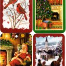 Set Of 4 Winter Christmas Window/Wall Ornament Plaque Sign Santa, Tree, Cardinal, Church Set Of 4 Winter Christmas Window/Wall Ornament Plaque Sign Santa, Tree, Cardinal, Church
