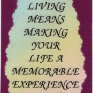 1034 Living Means Making Your Life A Memorable Experience Love Notes 3" x 4" Inspirational Saying