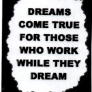 Dreams Come True For Those Who Work While 1094 Love Notes 3" x 4" Inspirational Saying