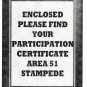 Storm Area 51 Stampede Participation Certificate Alien UFO Camping List 1/2 OFF