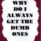 3309 Humorous Refrigerator Magnet Sign Why Do I Always Get The Dumb Ones