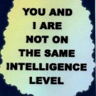 3258 Humorous Refrigerator Magnet Sign You And I Are Not On Same Intelligence