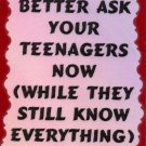 3043 Humorous Refrigerator Magnet Signs Better Ask Your Teenagers Now While They