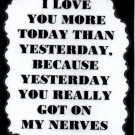 3162 Humorous Refrigerator Magnet Sign I Love You More Today Than Yesterday