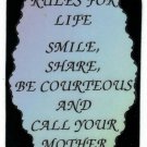 3077 Refrigerator Magnet Sign Funny Friendship Gift Rules Life Call Your Mother