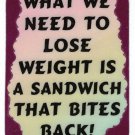 3073 Refrigerator Magnet Sign Funny Friendship Gift Lose Weight Sandwich Bites