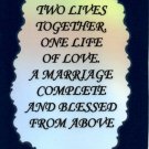 1103 Magnet Signs Of Life, Love Laughter Two lives together A marriage complete