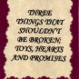 1108 Refrigerator Magnet Three things broken Hearts Toys Promises