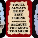 3 Friendship Refrigerator Magnets Signs Inspirational Comic Funny Love Friend #2