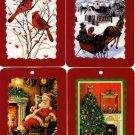 Set of 4 XL 5" x 7" Christmas Signs Ornaments Santa Tree Church Cardinals Set of 4 XL 5" x 7" Christmas Signs Ornaments Santa Tree Church Cardinals