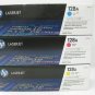 Set of 2 128A CE321A CE322A  Cyan & Yellow Toner catridges New OEM
