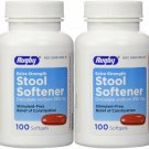 Rugby Stool Softener Docusate Sodium Extra Strength 250mg Soft Gels 100ct 2 Pack