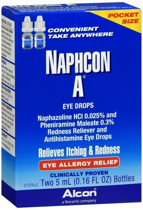 Naphcon A Eye Drops for Eye Allergy Relief Two 5 mL Bottles