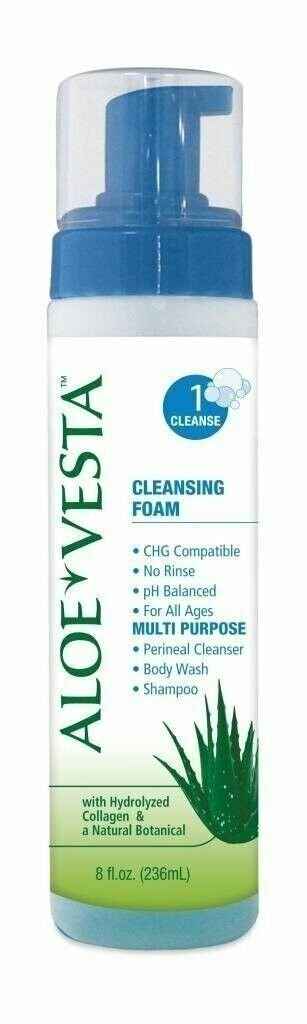 Aloe Vesta Cleansing Foam No Rinse Multipurpose Skin Cleanser 8 oz