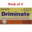 Major Driminate Dimenhydrinate 50mg Motion Sickness 100 Tablets (Bulk Pack of 3)