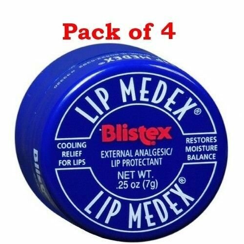Blistex Lip Medex Balm External Analgesic Protectant 0.25oz Bulk Pack of 4