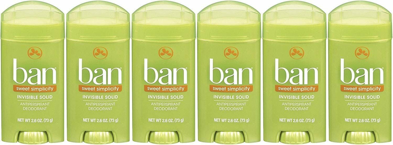 Ban Antiperspirant Deodorant, Invisible Solid, Sweet Simplicity, 2.6-Ounce...