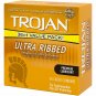 Trojan Ultra Ribbed Stimulations Lubricated Premium Latex Condoms, 36 Ct, 3 Pack