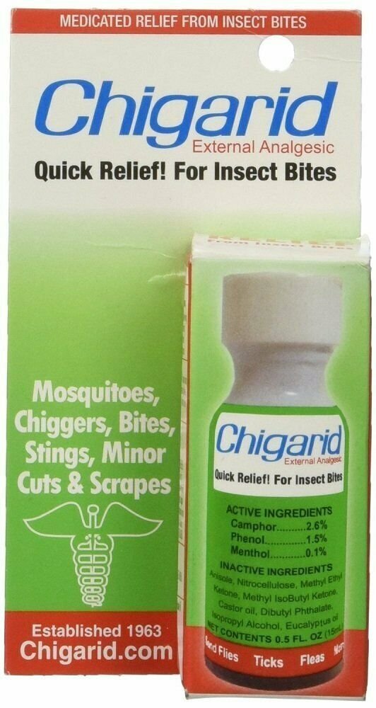 Chigarid External Analgesic Medicated Quick Relief Insect Bites 0.5 oz, 2 Pack
