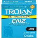Trojan ENZ Lubricated Premium Latex Condoms For Contraception, 36 Count, 2 Pack