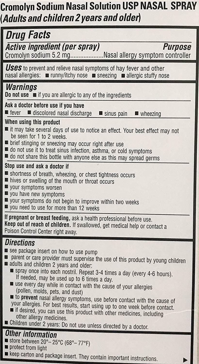 HealthGuard Cromolyn Sodium Nasal Solution Spray 5.2 mg 26 ml (Bulk ...