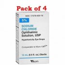 Akorn Sodium Chloride Solution Eye Drops for Corneal Relief 15ML (Bulk Pack of 4)