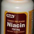 Watson Rugby Niacin 750 mg, Timed Release, 100 Tablets