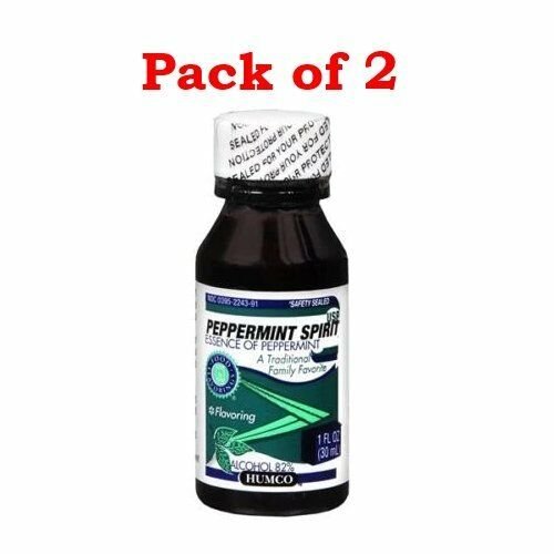 Humco Peppermint Spirits USP  82% Alcohol Essence of Peppermint,1 oz (2 Pack) Bulk