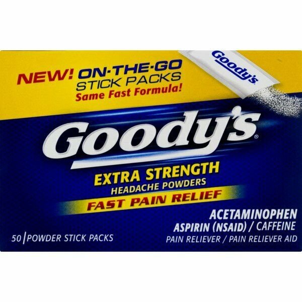 Goody's Extra Strength Fast Pain Relief Aspirin Powder Stick 50 Count, 1 Pack