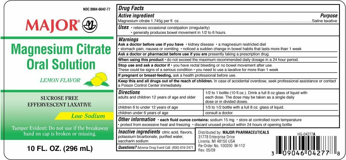 Major Magnesium Citrate Oral Solution, Saline Laxative Lemon, 10oz, 1 Pack