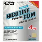 Rugby Nicotine Poacrilex Gum, 4 mg Stop Smoking Aid, 110 count