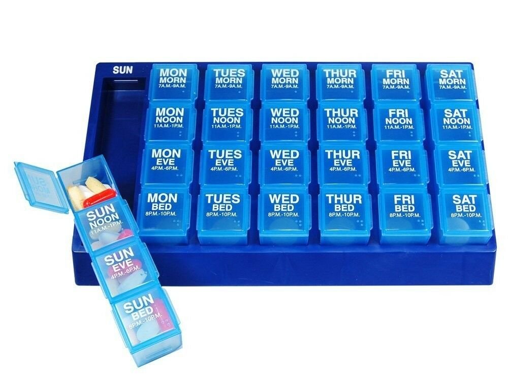 Ezy Dose Weekly/One Day At A Time Pill Planner, Large