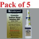 HealthGuard Cromolyn Sodium Nasal Solution Spray 5.2 mg 26 ml (Bulk Pack of 5)