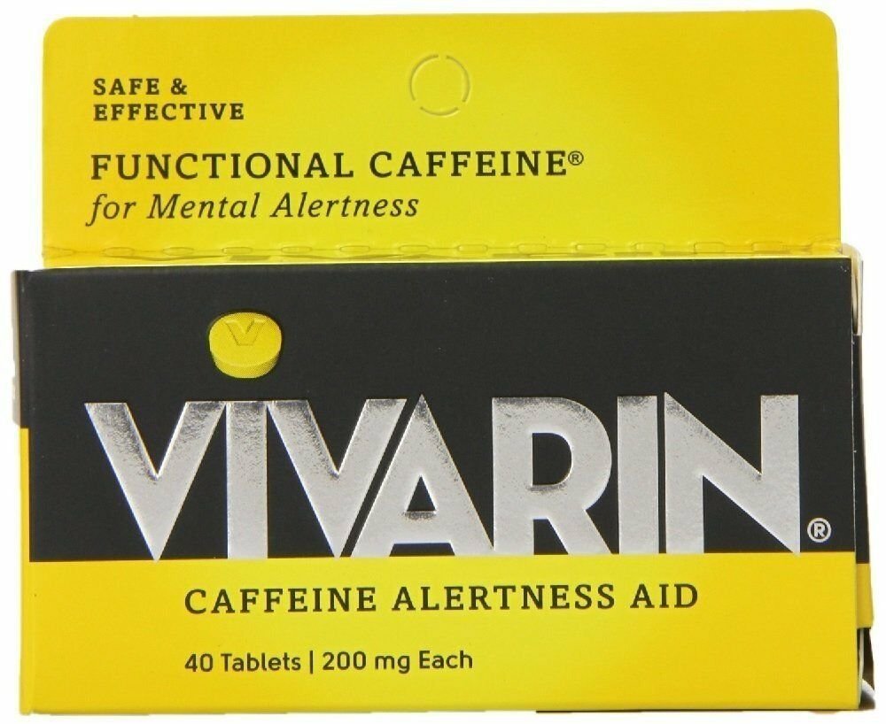 Vivarin Alertness Aid Tablets 40 Count 200mg Tablets (3 Pack) Bulk