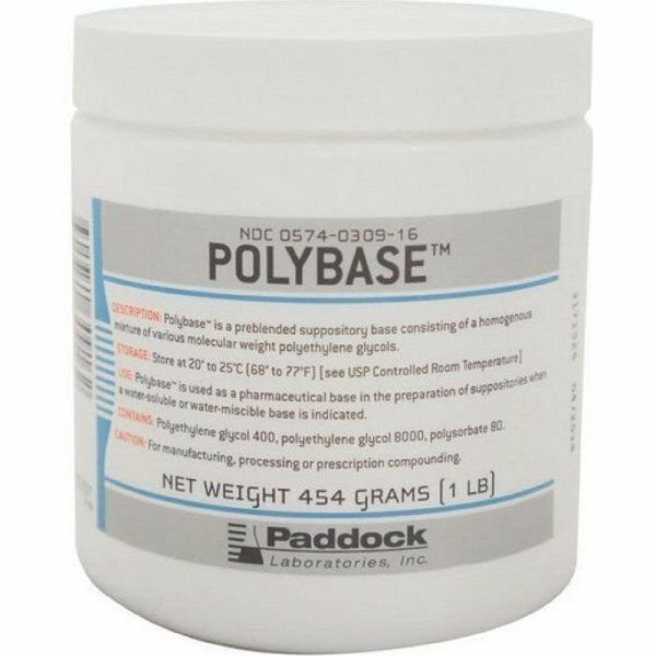 Paddock Polybase Ointment Preblended Suppository Base White Waxy Solid, 1lb