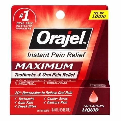 Orajel Maximum Strength, Liquid 0.45 fl oz Bulk Pack of 3