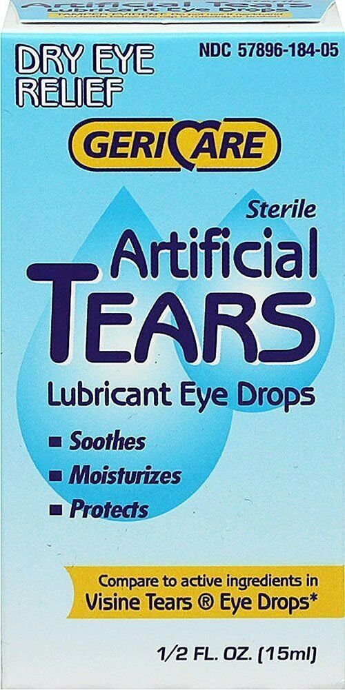 Gericare Artificial Tears Lubricant Eye Drops, 15 mL Per Bottle (6 Pack) Bulk